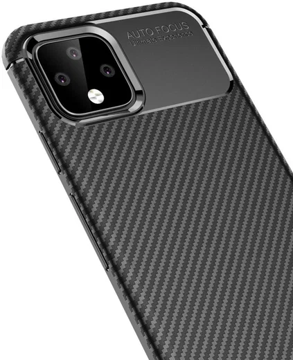 Google Pixel 4 XL Siliconen Carbon Hoesje Zwart afbeelding 4