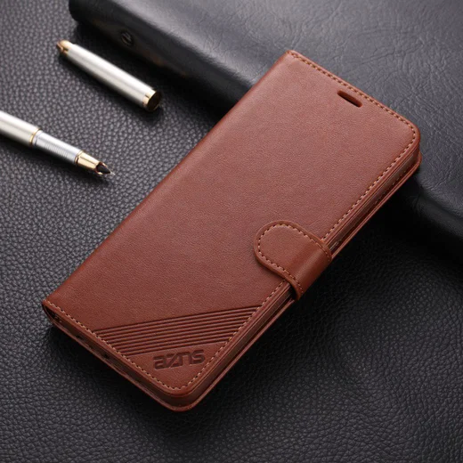 AZNS Oppo A5 / A9 2020 Portemonnee Stand Hoesje Bruin afbeelding 1