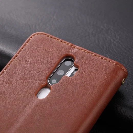 AZNS Oppo A5 / A9 2020 Portemonnee Stand Hoesje Bruin afbeelding 3