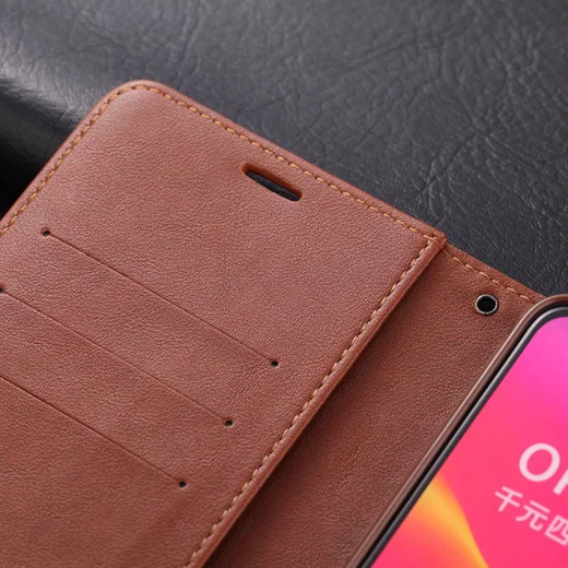 AZNS Oppo A5 / A9 2020 Portemonnee Stand Hoesje Bruin afbeelding 4