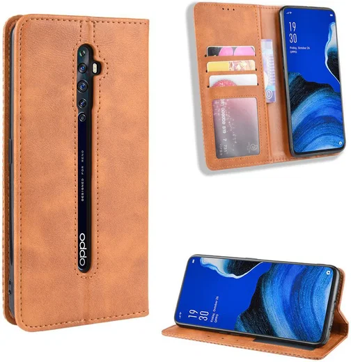 OPPO Reno 2Z Vintage Portemonnee Hoesje Bruin afbeelding 4