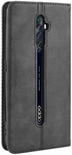 OPPO Reno 2Z Vintage Portemonnee Hoesje Zwart afbeelding 2
