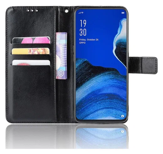 OPPO Reno 2Z Book Case Portemonnee Hoesje Zwart afbeelding 1