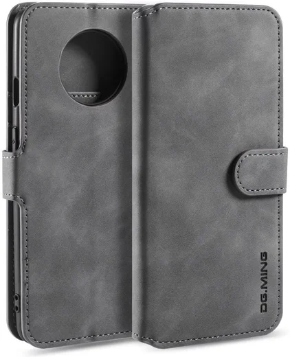 DG Ming Retro Portemonnee OnePlus 7T Hoesje Grijs afbeelding 2
