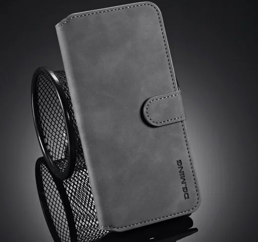 DG Ming Retro Portemonnee OnePlus 7T Hoesje Grijs afbeelding 8
