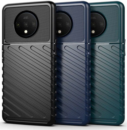 OnePlus 7T Twill Texture Hoesje Blauw afbeelding 5