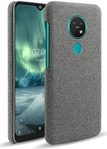 Nokia 7.2 Stof Hard Back Cover Grijs afbeelding 1