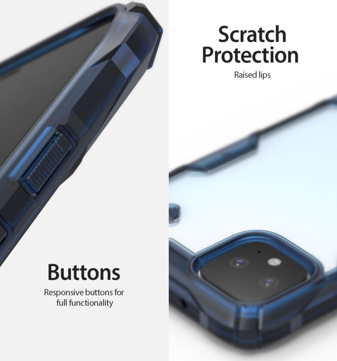 Ringke Fusion X Google Pixel 4 Hoesje Transparant / Blauw afbeelding 3
