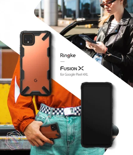 Ringke Fusion X Google Pixel 4 XL Hoesje Transparant / Zwart afbeelding 5