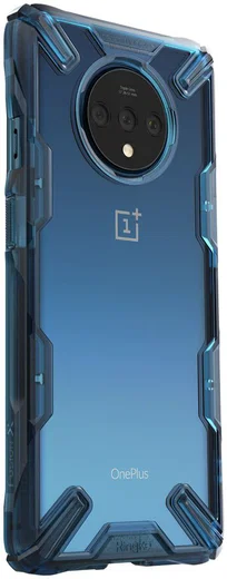 Ringke Fusion X OnePlus 7T Hoesje Transparant / Blauw afbeelding 2