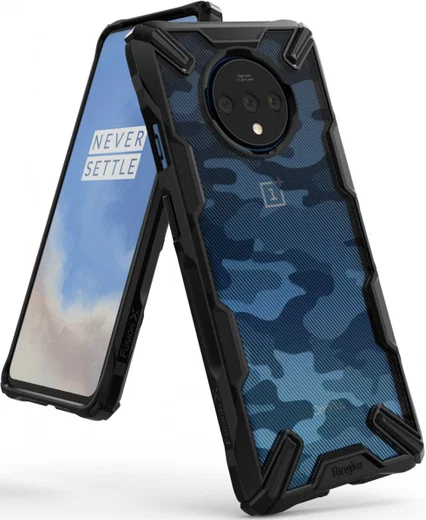 Ringke Fusion X Design OnePlus 7T Hoesje Camo Zwart afbeelding 1
