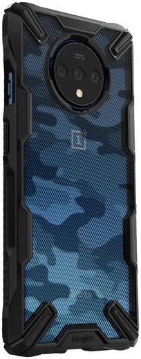 Ringke Fusion X Design OnePlus 7T Hoesje Camo Zwart afbeelding 2