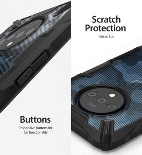 Ringke Fusion X Design OnePlus 7T Hoesje Camo Zwart afbeelding 4