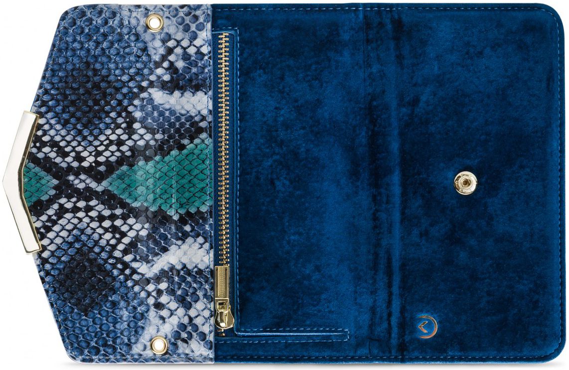 Mobilize Velvet Clutch Apple iPhone 11 Pro Max Hoesje Royal Blue Snake afbeelding 5