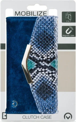 Mobilize Velvet Clutch Apple iPhone 11 Pro Max Hoesje Royal Blue Snake afbeelding 7