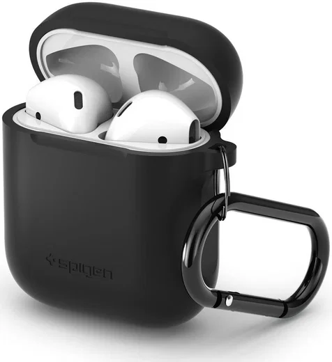 Spigen Silicone Fit Apple AirPods Hoesje Zwart afbeelding 1