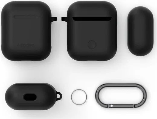 Spigen Silicone Fit Apple AirPods Hoesje Zwart afbeelding 7