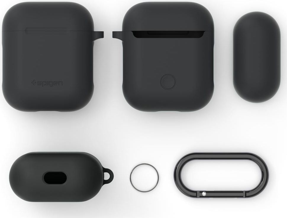 Spigen Silicone Fit Apple AirPods Hoesje Grijs afbeelding 7