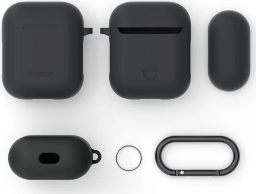 Spigen Silicone Fit Apple AirPods Hoesje Grijs afbeelding 7