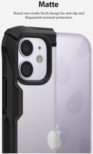 Ringke Fusion X Matte Apple iPhone 11 Hoesje Transparant/Zwart afbeelding 3