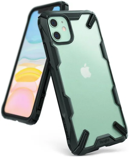 Ringke Fusion X Matte Apple iPhone 11 Hoesje Transparant/Groen afbeelding 1