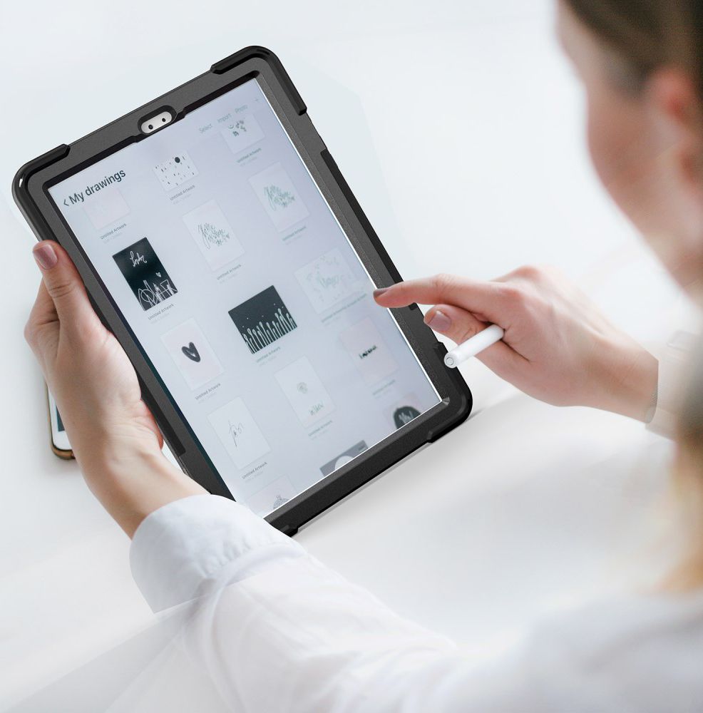 Samsung Galay Tab S6 Hybride Kickstand Hoesje met Handriem Zwart afbeelding 18