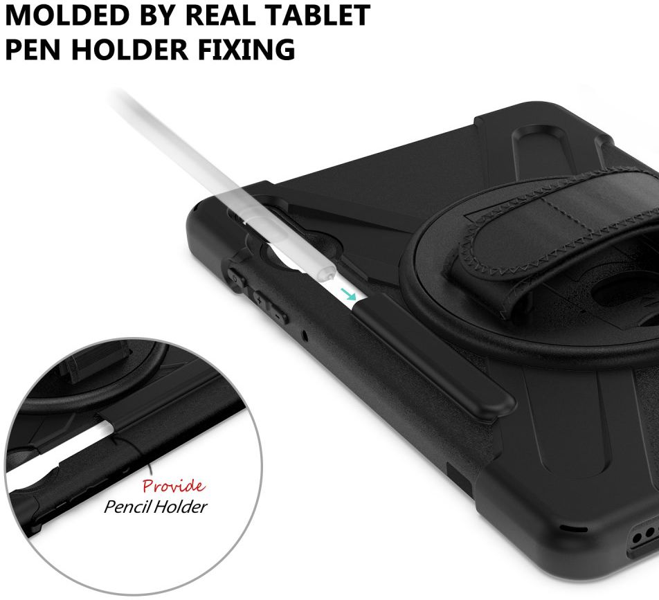 Samsung Galay Tab S6 Hybride Kickstand Hoesje met Handriem Zwart afbeelding 19