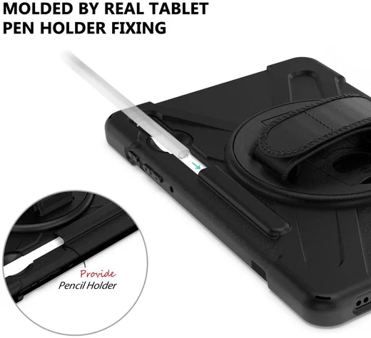 Samsung Galay Tab S6 Hybride Kickstand Hoesje met Handriem Zwart afbeelding 19