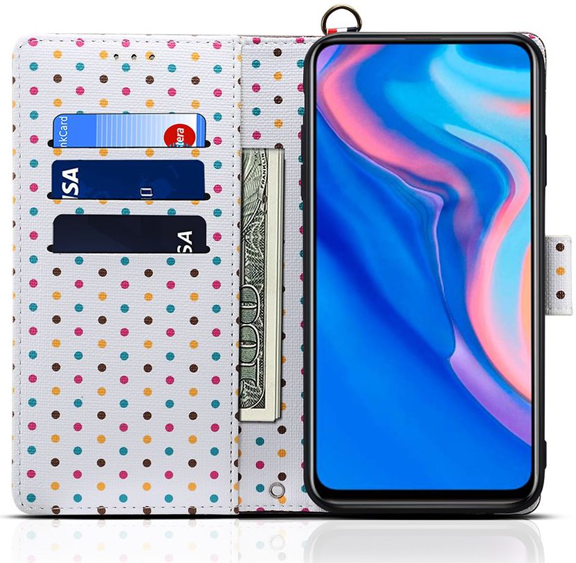 Huawei Honor 9X (Global)/P Smart Z Retro Dots Portemonnee Hoesje Roze afbeelding 2