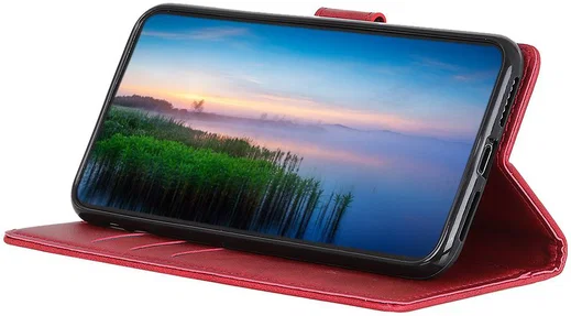 Motorola Moto E6s / E6 Plus Bookcase Hoesje Met Pasjes Rood afbeelding 2
