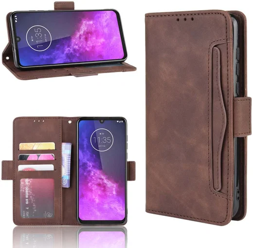 Motorola One Zoom Portemonnee Hoesje Met Kaarthouder Bruin afbeelding 9