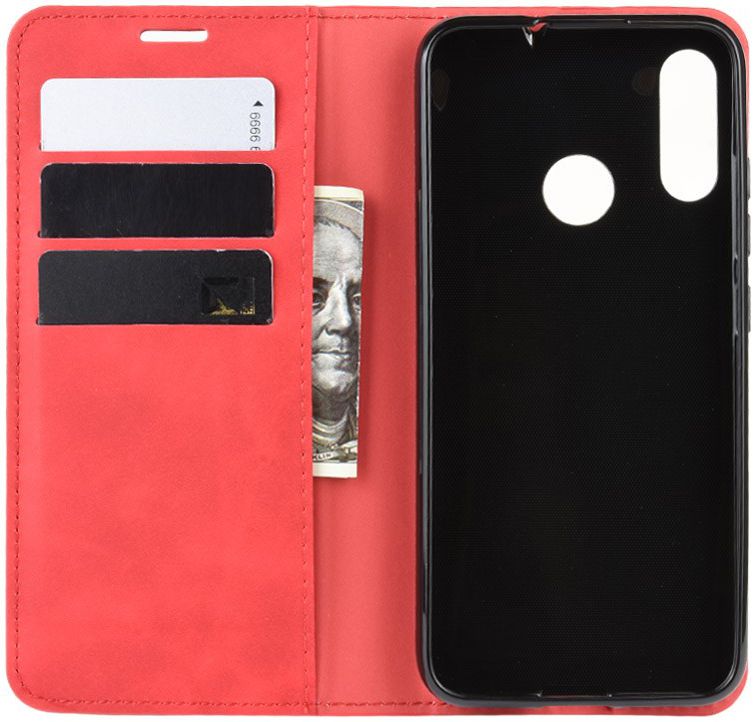 Motorola Moto E6s / E6 Plus Retro Wallet Hoesje Rood afbeelding 6
