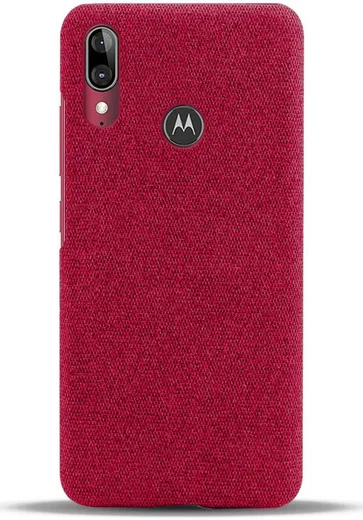 Motorola Moto E6s / E6 Plus Stof Hard Back Cover Rood afbeelding 3