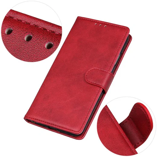 Motorola Moto E6 Play Hoesje Bookcase Met Stand Rood afbeelding 7