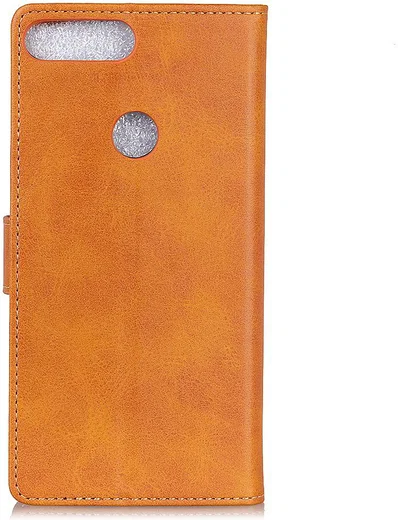 Motorola Moto E6 Play Bookcase Flip Hoesje Met Pasjes Bruin afbeelding 4