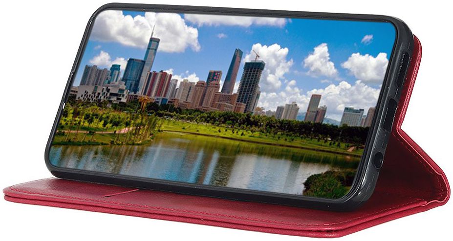 Motorola Moto E6 Play Splitleren Portemonnee Hoesje Rood afbeelding 3