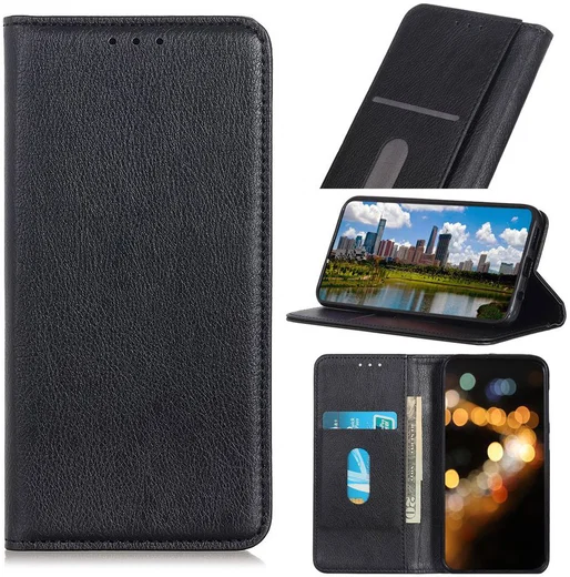 Motorola Moto E6 Play Splitleren Portemonnee Hoesje Zwart afbeelding 4