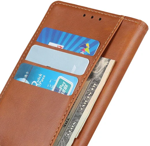 Motorola Moto E6 Play Vintage Portemonnee Hoesje Drukknoop Bruin afbeelding 9