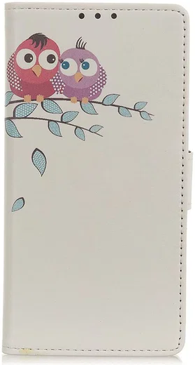 Xiaomi Redmi Note 8 Pro Portemonnee Flip Hoesje Print Boom Uilen afbeelding 1