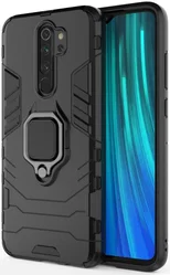 Xiaomi Redmi Note 8 Pro Hybride Hoesje met Kickstand Ring Zwart afbeelding