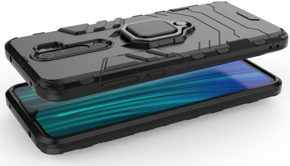 Xiaomi Redmi Note 8 Pro Hybride Hoesje met Kickstand Ring Zwart afbeelding 5