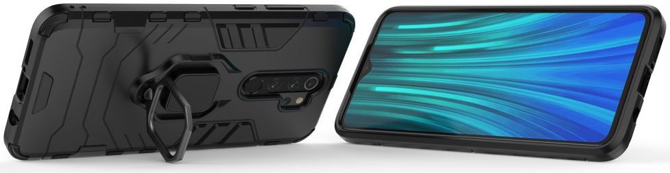 Xiaomi Redmi Note 8 Pro Hybride Hoesje met Kickstand Ring Zwart afbeelding 7