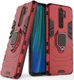 Xiaomi Redmi Note 8 Pro Hybride Hoesje met Kickstand Ring Rood afbeelding 2
