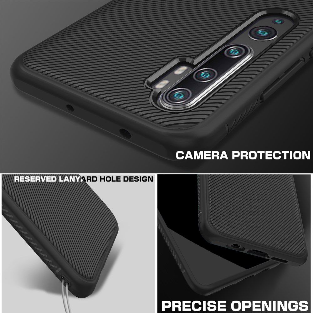 Xiaomi Mi Note 10 (Pro) Twill Texture TPU Hoesje Zwart afbeelding 4