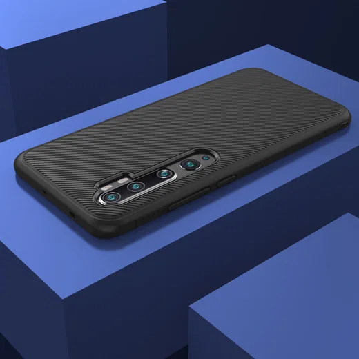 Xiaomi Mi Note 10 (Pro) Twill Texture TPU Hoesje Zwart afbeelding 7
