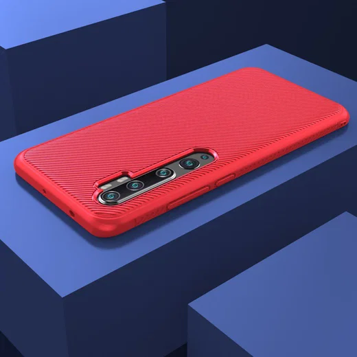 Xiaomi Mi Note 10 (Pro) Twill Texture TPU Hoesje Rood afbeelding 7