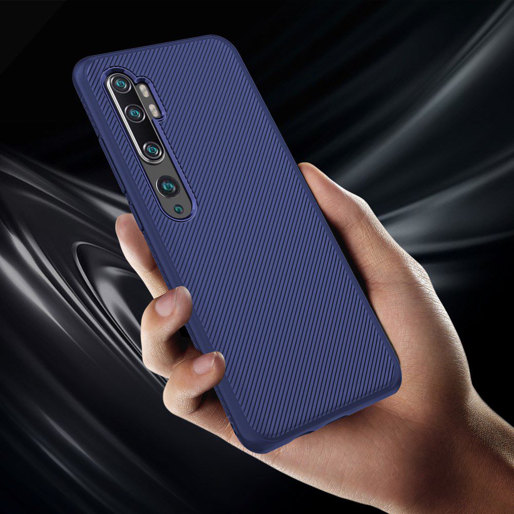 Xiaomi Mi Note 10 (Pro) Twill Texture TPU Hoesje Blauw afbeelding 5