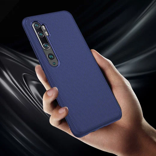 Xiaomi Mi Note 10 (Pro) Twill Texture TPU Hoesje Blauw afbeelding 5