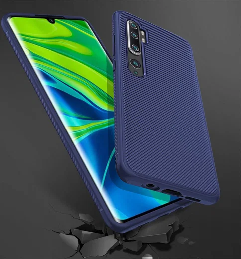 Xiaomi Mi Note 10 (Pro) Twill Texture TPU Hoesje Blauw afbeelding 6