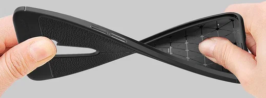 Oppo A9 (2020) / A5 (2020) Hoesje met Leren Textuur Zwart afbeelding 19